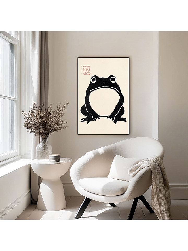 Orangewallz Druk artystyczny "Japanese Frog" w ramce rozmiar: 60x90 cm