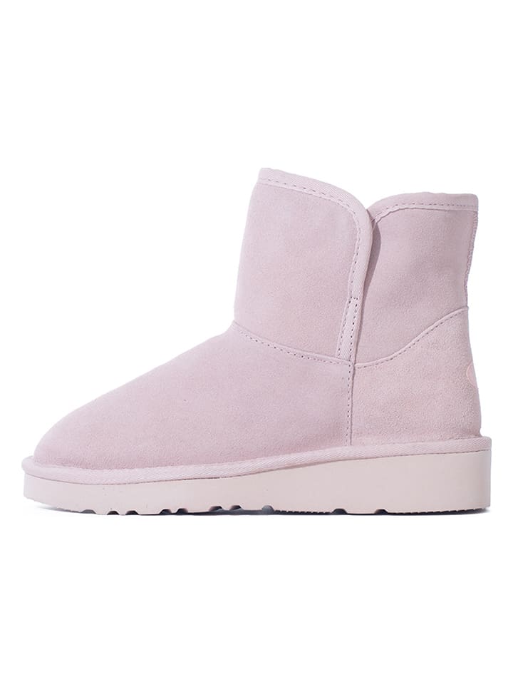 NICEBAY Skórzane botki zimowe "Wilma" w kolorze jasnoróżowym rozmiar: 37