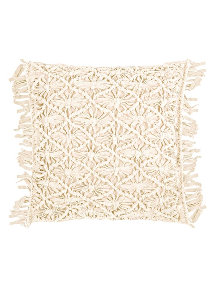 Magma Heimtex Poszewka "Fringe" w kolorze kremowym na poduszkę - 45 x 45 cm rozmiar: onesize
