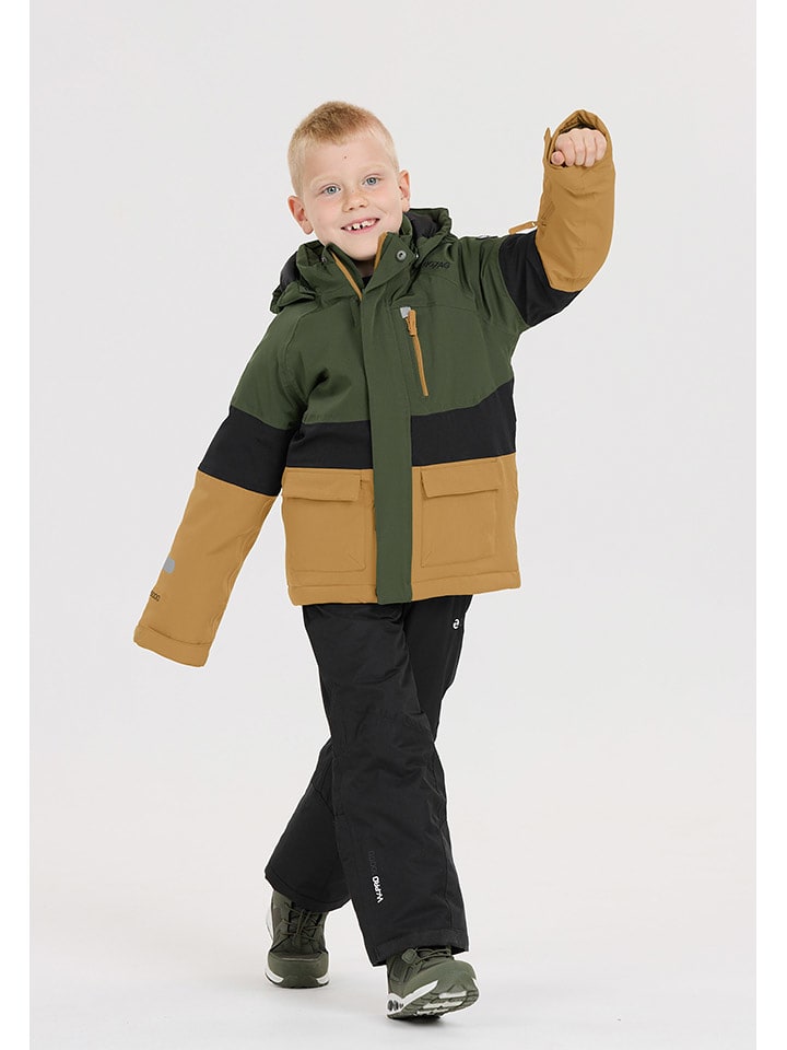 Zigzag Kurtka narciarska "Taylor" w kolorze oliwkowo-jasnobrązowym rozmiar: 110/116
