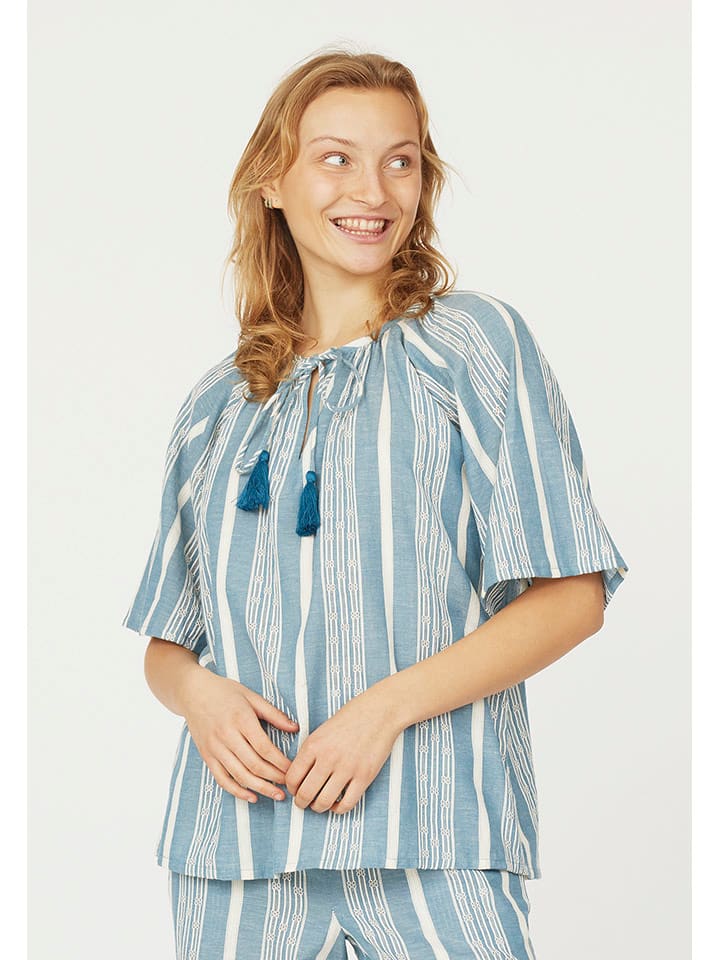 SisterS point Bluzka w kolorze błękitno-kremowym rozmiar: XS