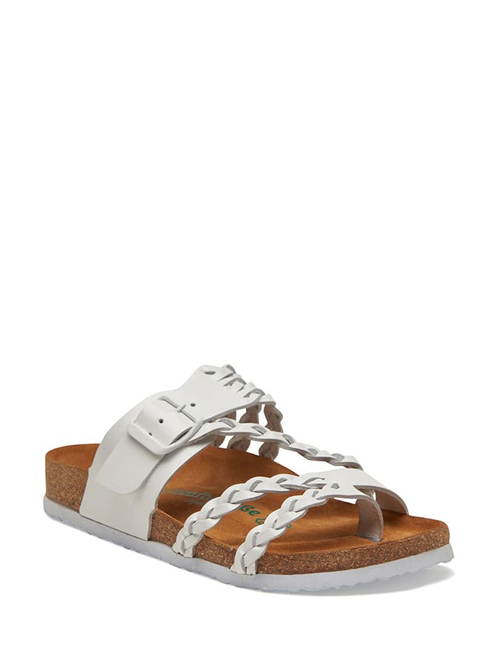 Comfortfusse Skórzane japonki w kolorze białym rozmiar: 41