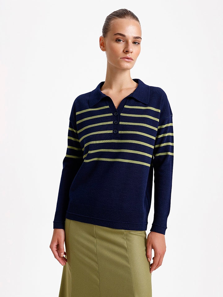 BGN Sweter w kolorze granatowo-zielonym rozmiar: 40