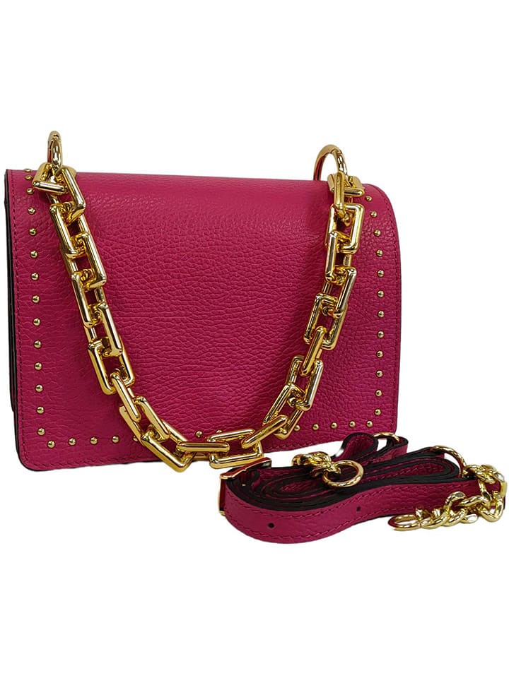 ORE10 Skórzana torebka w kolorze fuksji - 22 x 17 x 10 rozmiar: onesize