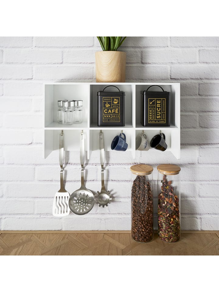 COOK CONCEPT Regał ścienny w kolorze białym - 55 x 31 x 15 cm rozmiar: onesize