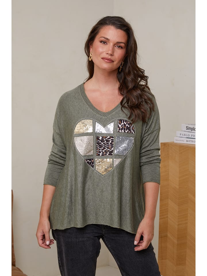 Curvy Lady Sweter w kolorze khaki rozmiar: 44/46