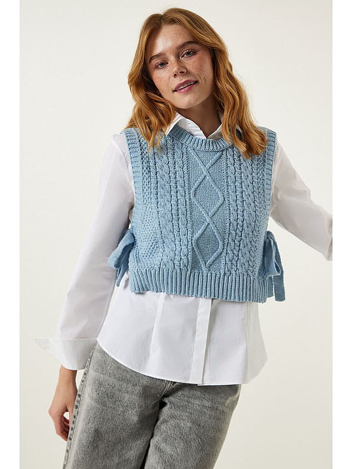 Happiness Istanbul Bezrękawnik w kolorze błękitnym rozmiar: S/M