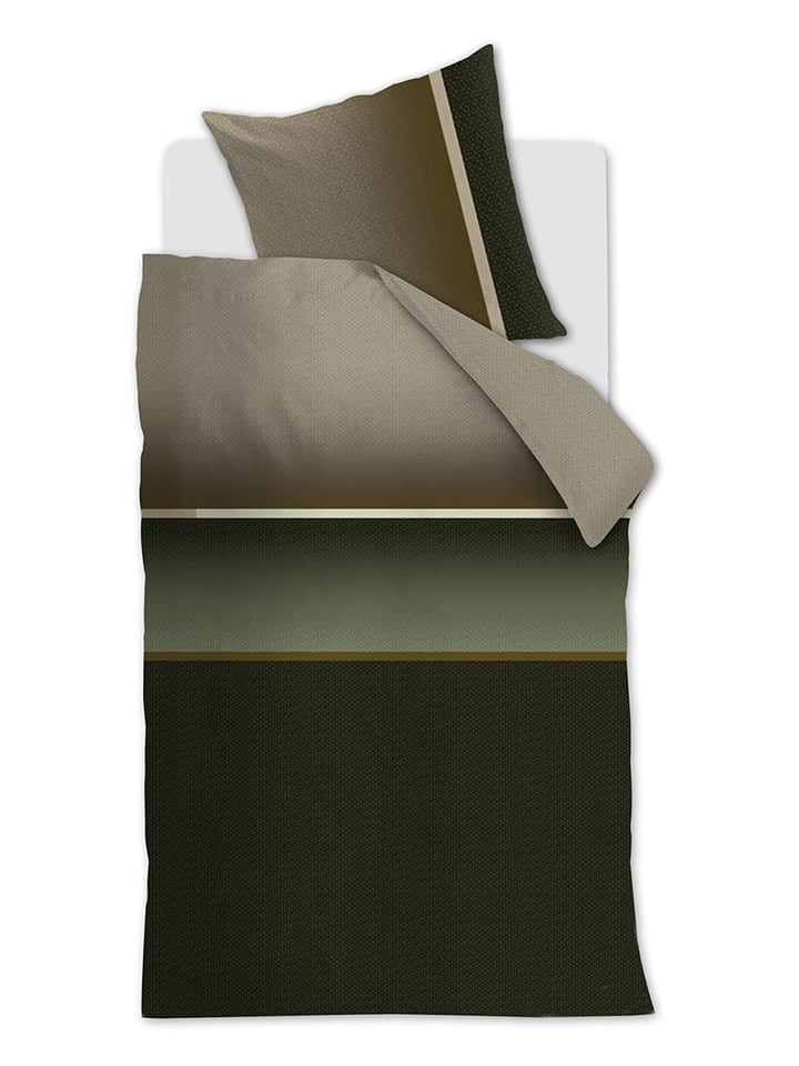 Beddinghouse Komplet pościeli satynowej "Kian" w kolorze zielonym rozmiar: 135x200 cm