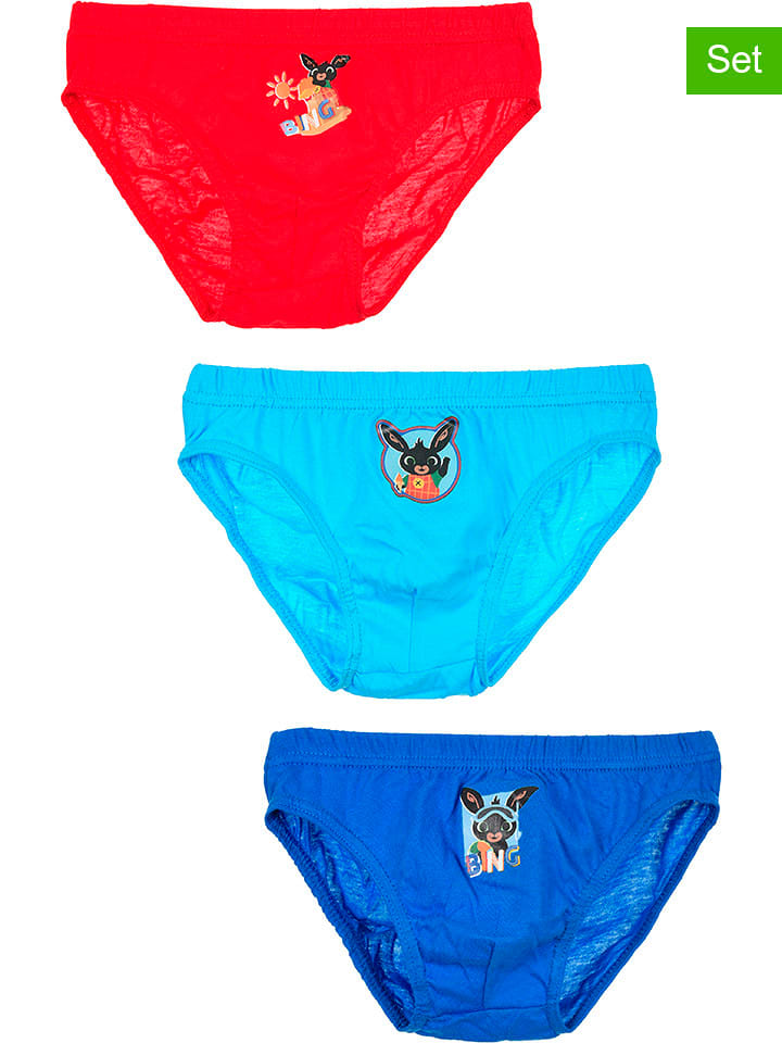 Bing Slipki (3 pary) "Bing" w kolorze turkusowo-czerwono-niebieskim rozmiar: 98/104