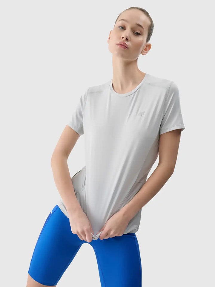 4F Koszulka sportowa w kolorze szarym rozmiar: L