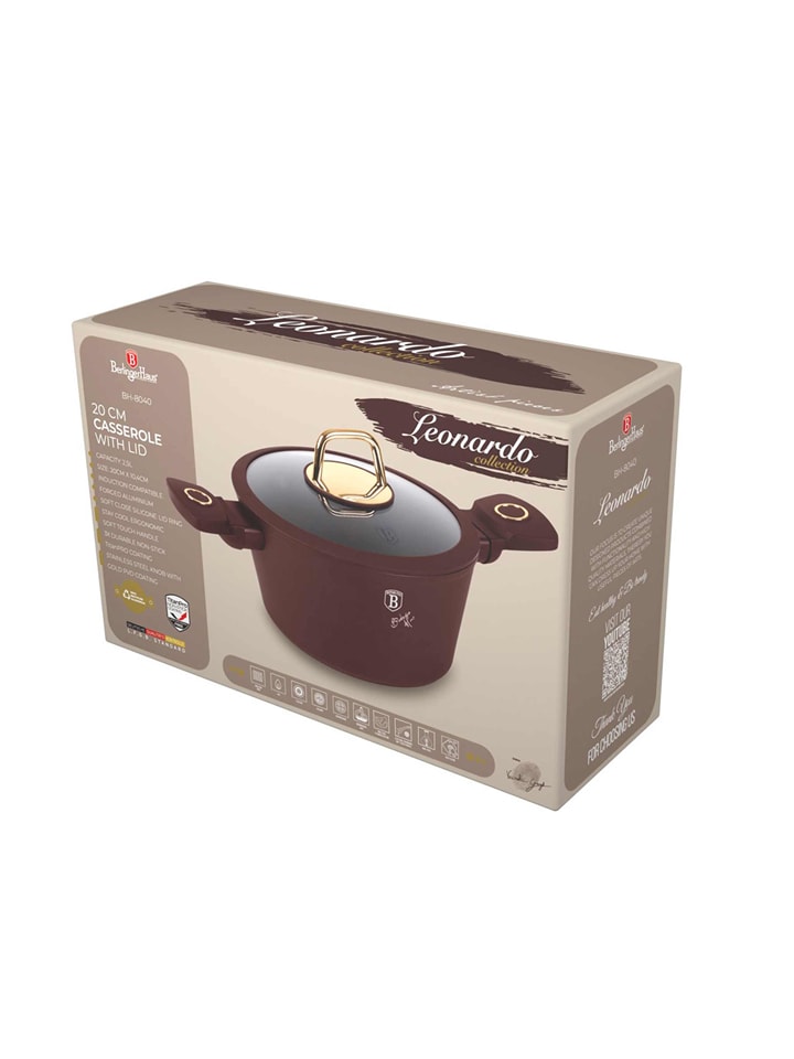 Berlinger Haus 2-częściowy zestaw "Leonardo Collection" w kolorze bordowym - Ø 20 cm rozmiar: onesize