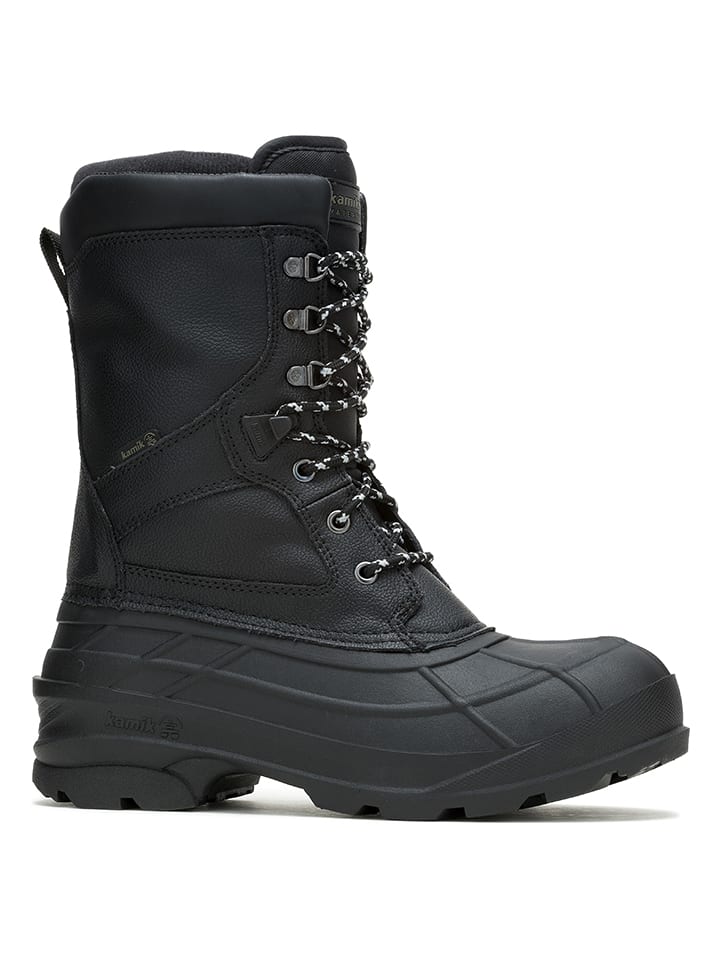 Kamik Skórzane kozaki zimowe "Nationpro" w kolorze czarnym rozmiar: 45