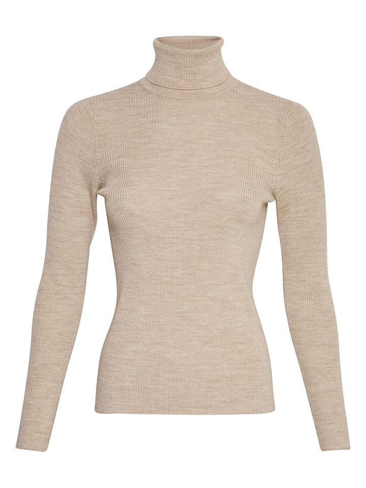 MOSS COPENHAGEN Wełniany golf "Rigmor" w kolorze beżowym rozmiar: XL