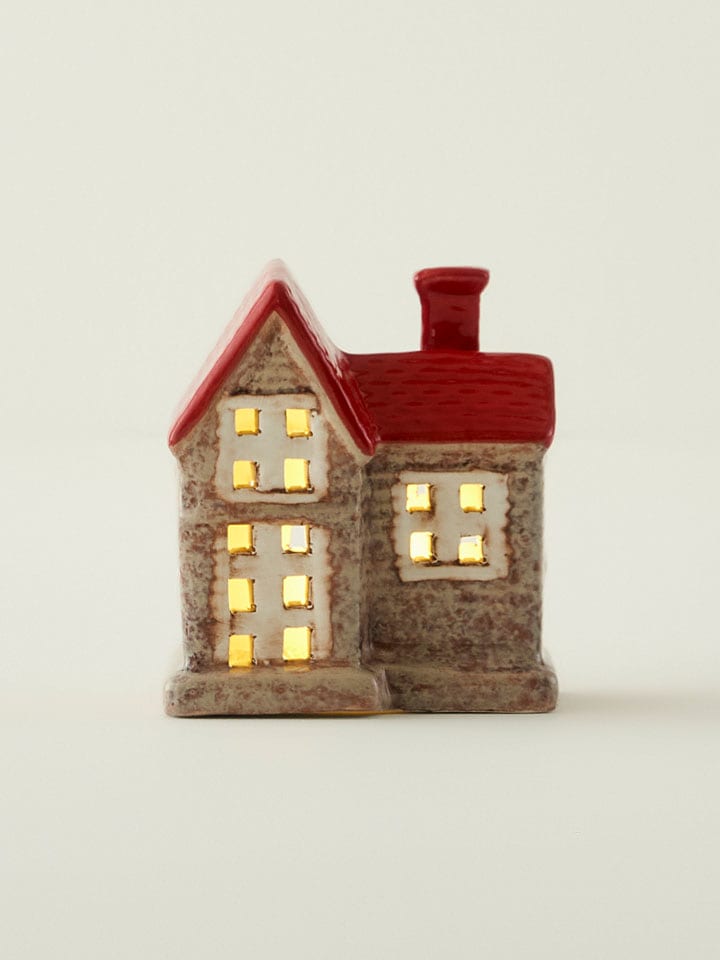 BELLA MAISON Dekoracja LED w kolorze beżowo-czerwonym -10 x 12 x 7 cm rozmiar: onesize