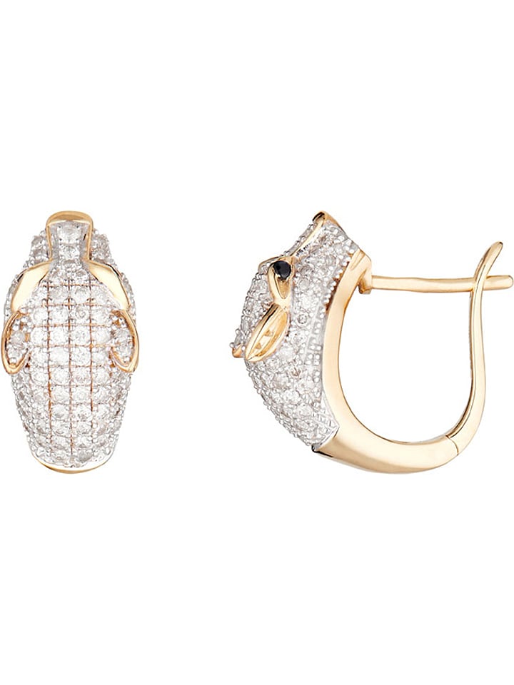 CARATELLI Złote kolczyki-wkrętki "Ma Panthère" z diamentami rozmiar: onesize