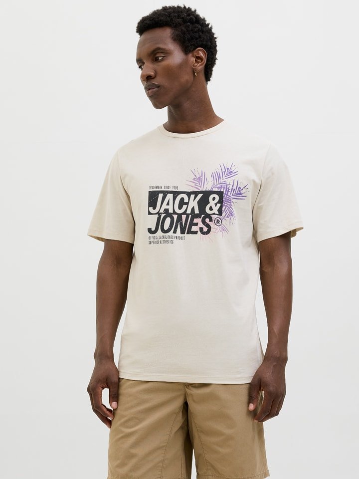 Jack & Jones Koszulka "Jaxon" w kolorze beżowym rozmiar: XXL