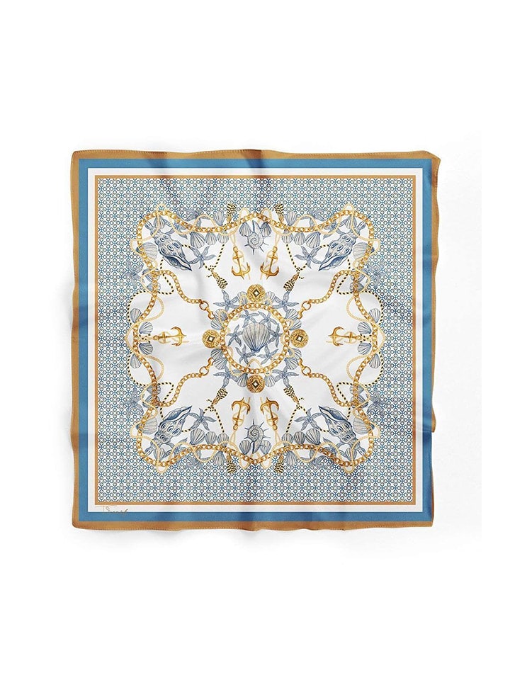 Lucky Bees Chusta w kolorze błękitno-złotym - 55 x 55 cm rozmiar: onesize