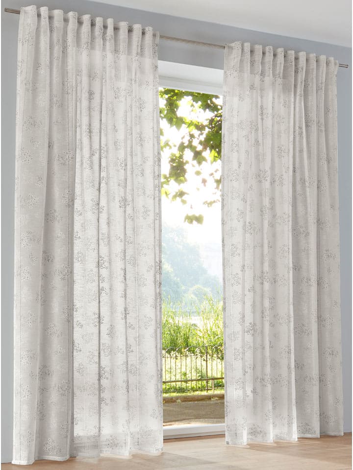 heine home Firanka dekoracyjna w kolorze złoto-kremowym rozmiar: 175x140 cm