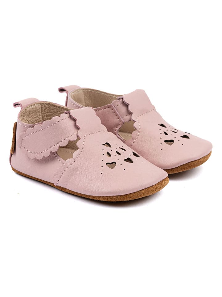 mikk-line Skórzane buty w kolorze jasnoróżowym do nauki chodzenia rozmiar: 16-19