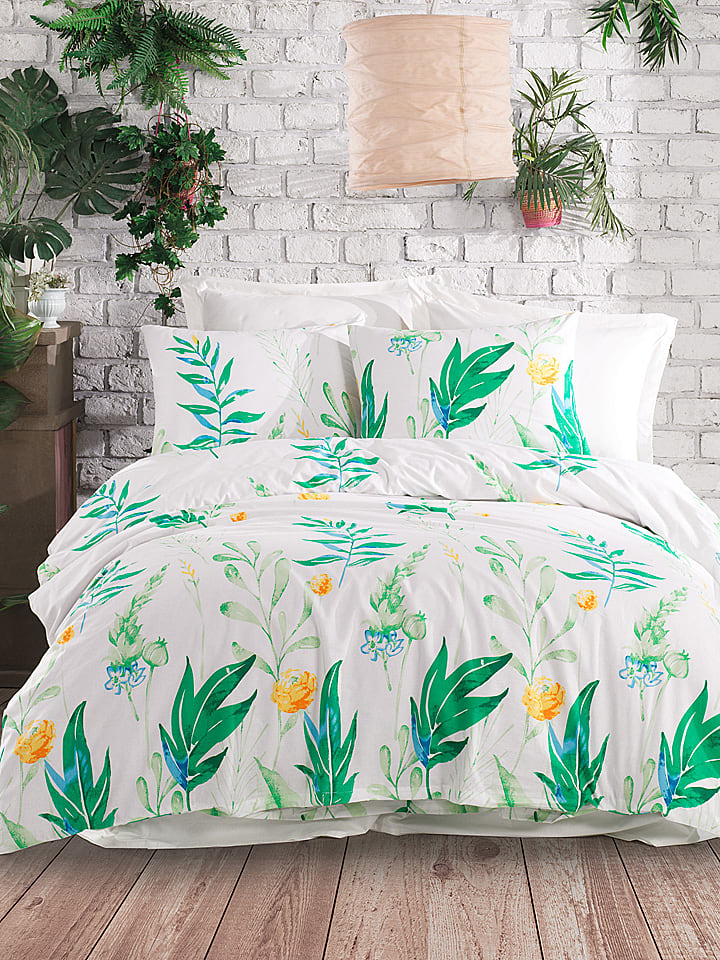 Elizabed Komplet pościeli renforcé "Arta" w kolorze zielonym rozmiar: 200x220 cm