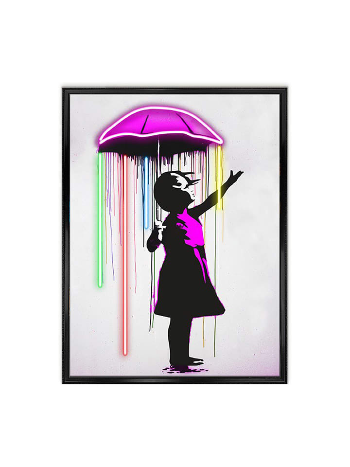 Orangewallz Druk artystyczny LED "Umbrella Girl" rozmiar: 60x80 cm
