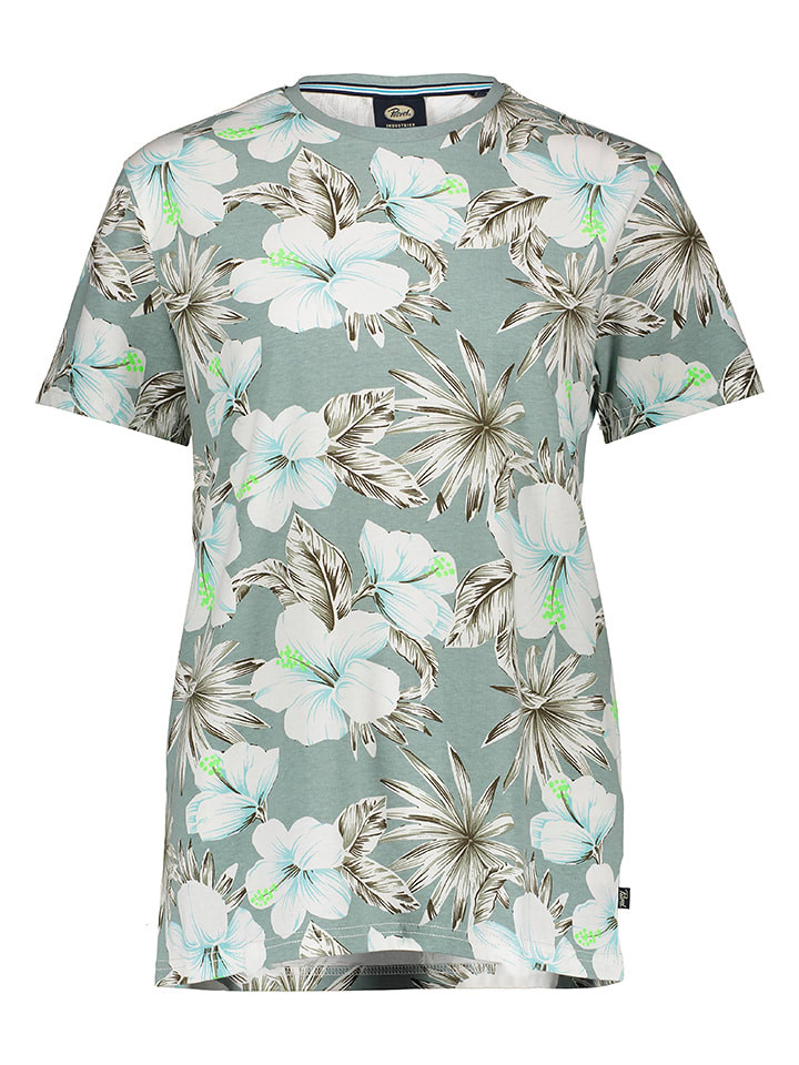 Petrol Industries Koszulka w kolorze jasnozielono-białym rozmiar: L