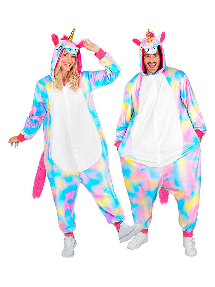 Carnival Party Kombinezon kostiumowy "Unicorn" w kolorze białym ze wzorem rozmiar: L/XL