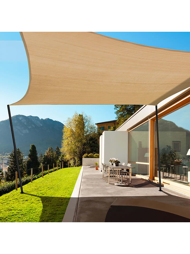 Inkazen Żagiel przeciwsłoneczny w kolorze beżowym - 350 x 350 cm rozmiar: 400x300 cm