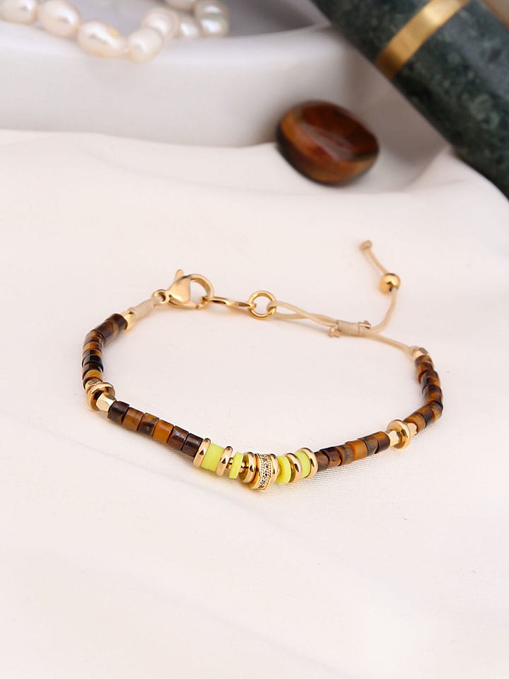 Charlize Pozłacana bransoletka z tygrysim okiem rozmiar: onesize