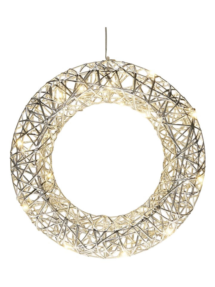 WellHome Wieniec dekoracyjny LED w kolorze srebrnym - Ø 30 cm rozmiar: onesize