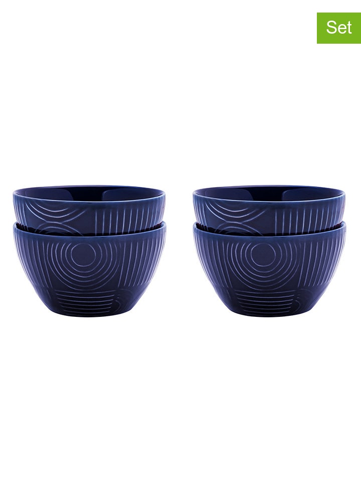 Maxwell & Williams Miski (4 szt.) "Arc" w kolorze granatowym - wys. 6,5 cm x Ø 12 cm rozmiar: onesize