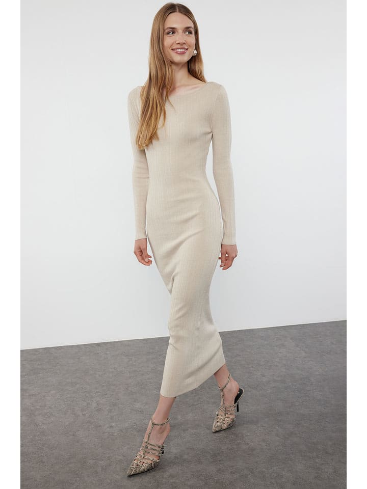 trendyol Sukienka w kolorze kremowym rozmiar: L