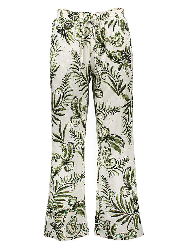 SisterS point Spodnie w kolorze kremowo-zielonym rozmiar: XL