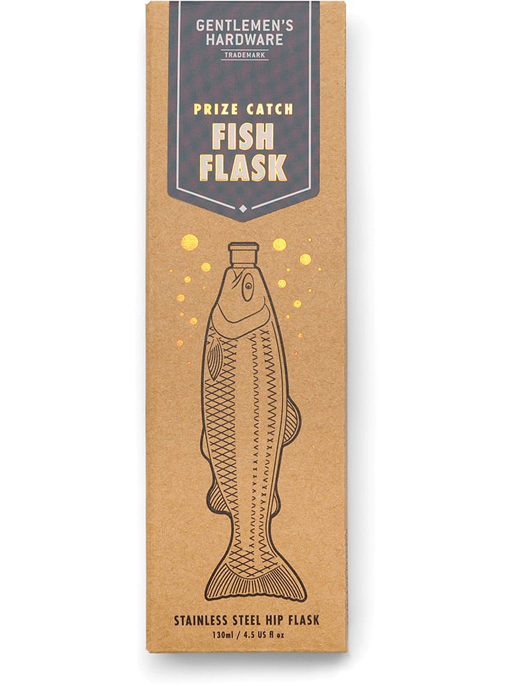 Gentlemen's Hardware Piersiówka "Fish" w kolorze srebrnym - 130 ml rozmiar: onesize