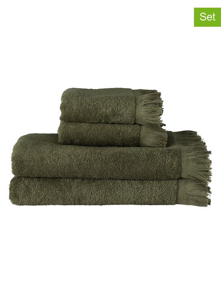 Ellos Home 4-częściowy zestaw ręczników "Molly" w kolorze zielonym rozmiar: onesize