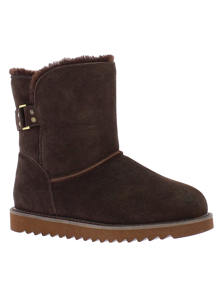 NICEBAY Skórzane botki zimowe "Blackbird" w kolorze brązowym rozmiar: 39