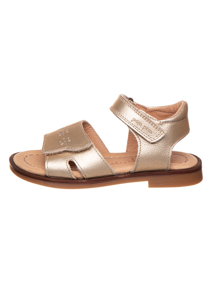 POM POM Skórzane sandały w kolorze złotym rozmiar: 33