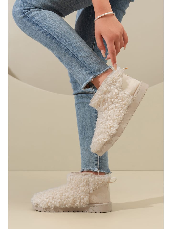 C'M Botki zimowe w kolorze beżowym rozmiar: 39