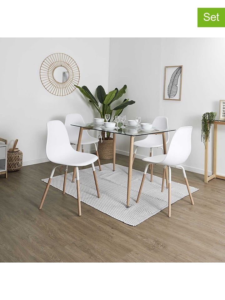 THE HOME DECO FACTORY Krzesła (2 szt.) "Scandinave" w kolorze białym - 46 x 85 x 56 cm rozmiar: onesize