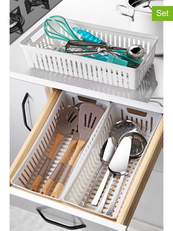 Violeta Home Organizery (3 szt.) w kolorze białym do szuflad - 34 x 9 cm rozmiar: onesize