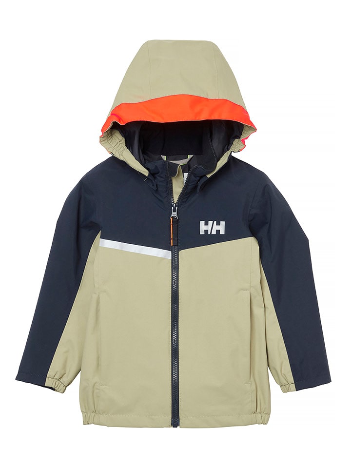 Helly Hansen Kurtka przeciwdeszczowa "Shelter" w kolorze beżowo-granatowym rozmiar: 116