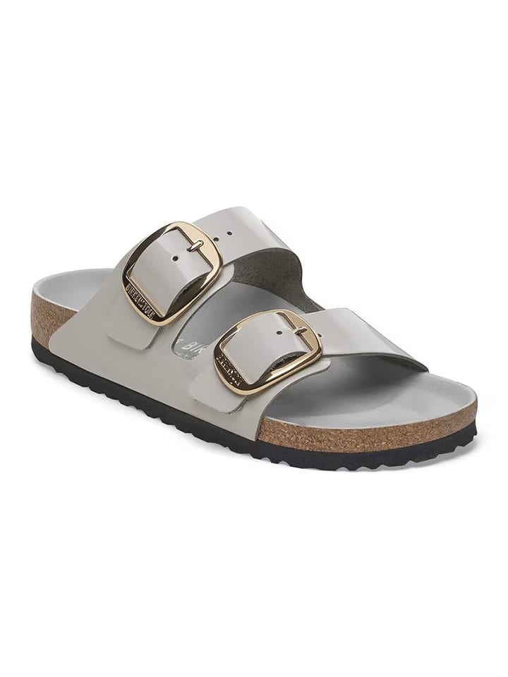 Birkenstock Skórzane klapki "Arizona" w kolorze szarym rozmiar: 39