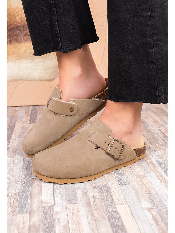 billowy Skórzane chodaki w kolorze beżowym rozmiar: 40