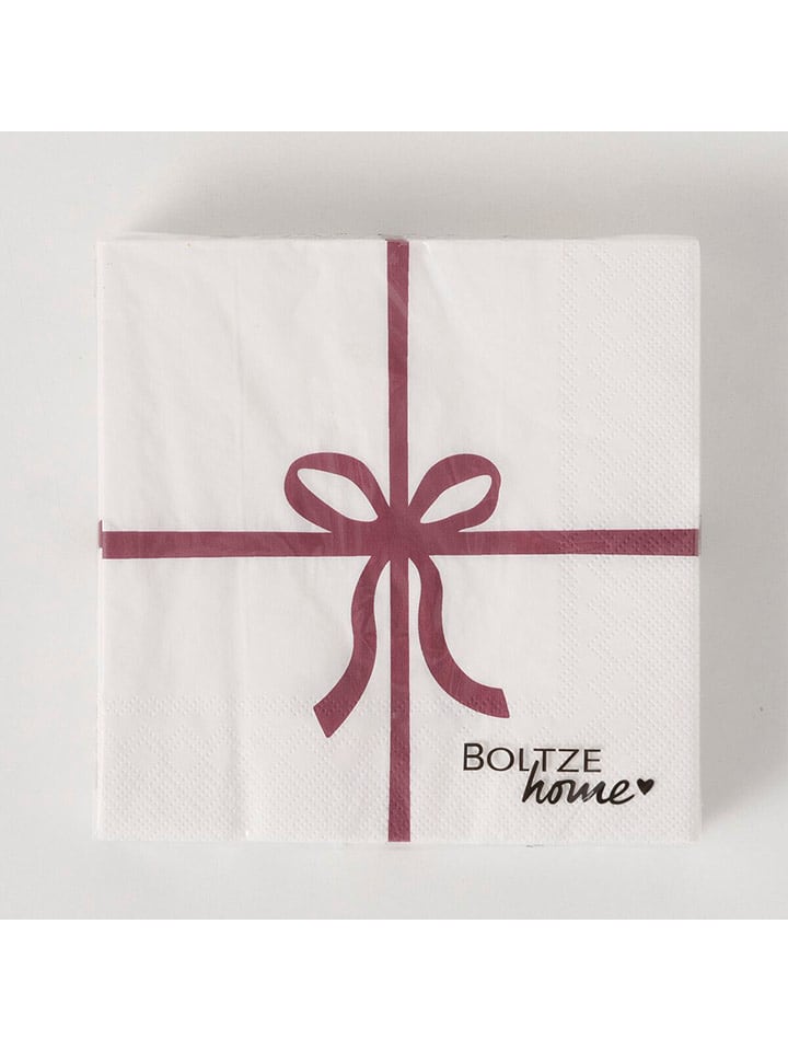 Boltze Serwetki (20 szt.) "Presenti" w kolorze biało-czerwonym rozmiar: onesize