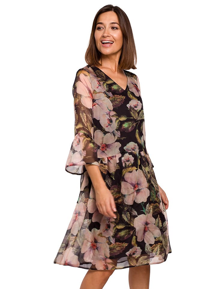 Stylove Sukienka w kolorze czarnym ze wzorem rozmiar: XL