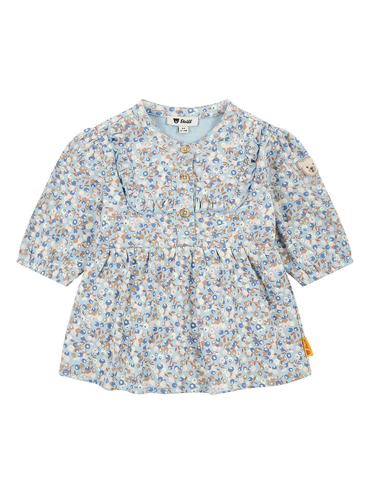 Steiff Sukienka w kolorze błękitno-beżowym rozmiar: 74