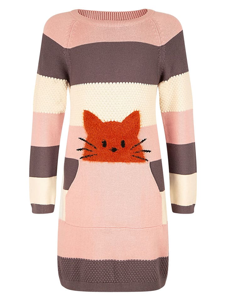 happy girls by Eisend Sukienka w kolorze kremowo-jasnoróżowo-brązowym rozmiar: 128