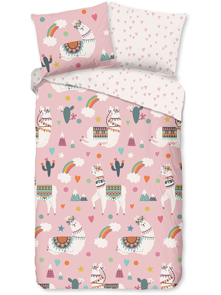 Pure Komplet pościeli "Paca" w kolorze jasnoróżowym z mikrofibry rozmiar: 135x200 cm