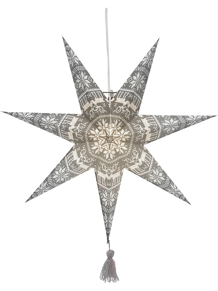 STAR Trading Papierowa gwiazdka w kolorze szaro-białym - Ø 60 cm rozmiar: onesize