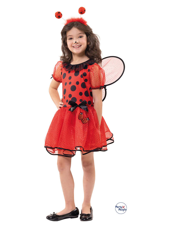 Party x People 3-częściowy kostium "Ladybug" w kolorze czerwonym rozmiar: 104